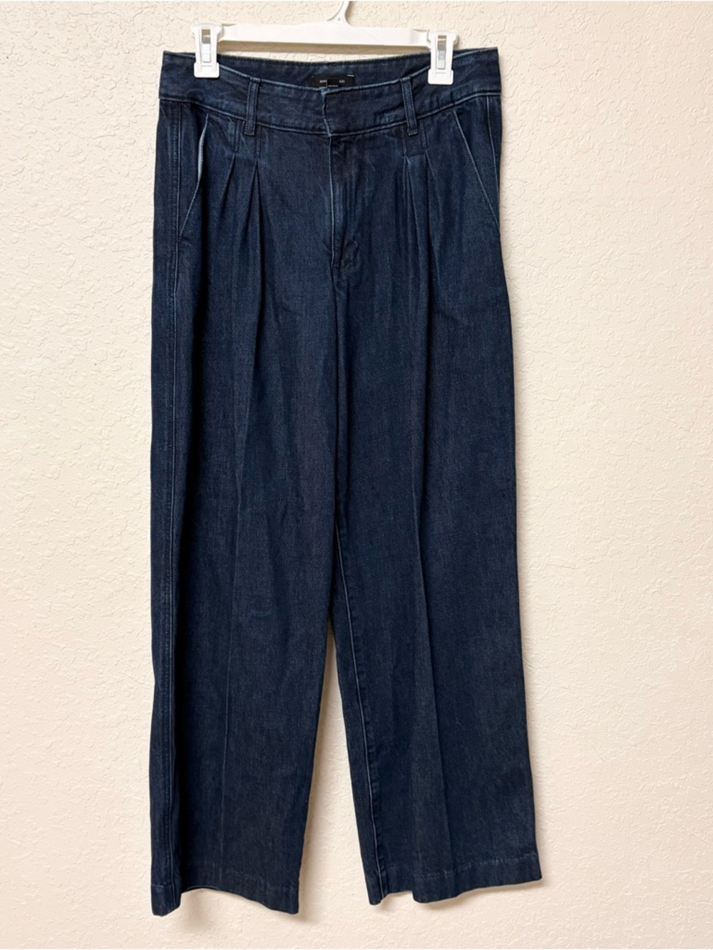 Banana Republic Size 27/4 High Rise Wide Leg Denim Jeans Pockets Dark Wash
